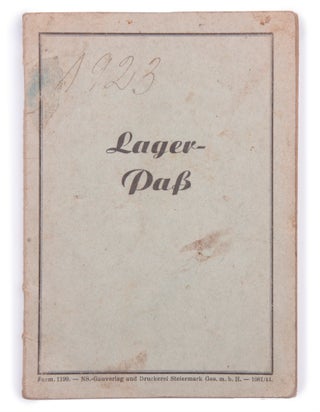 Item #1420 [CONCENTRATION CAMP PASS FOR THE MUSIC TEACHER] Lager-Pass [i.e. Camp Passport] #1923