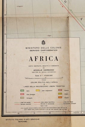 [A MAP OF EUROPEAN COLONIZATION OF AFRICA, SHOWING THE NEWLY-OPENED TRANSPORTATION LINE BETWEEN ITALY AND SOUTH AFRICA] Africa