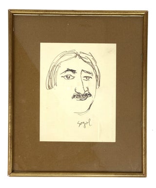 LARIONOV’S DRAWING] The drawing of Nikolay Gogol’s head on the back of the invitation...