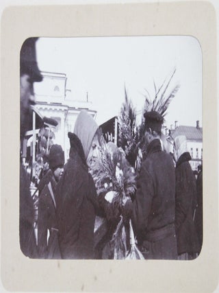 [RUSSIA - MOSCOW] [Album with Fifty Original Gelatin Silver Photographs of Pre-Revolutionary Tsarist Moscow, Showing the Now-Destroyed Sukharev Tower and Alexander II Monument, Tsar Bell & Canon, Saint Basil's Cathedral, Morozov Mansion, St. Clement&rsquo;s Church, Kremlin Tower, etc.; Individual and Group Portraits of Monk Beggars, Grenadiers, Cossacks, Police Officers, and Troika Drivers, and Scenes from Easter Bazaar, Parade, etc.; also, with the Photos of the Trinity Lavra of St. Sergius in Sergiyev Posad and the Now-Destroyed Gethsemane Chernigov Skete]