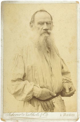Item #213 Photograph of Leo Tolstoy glued to a company mount
