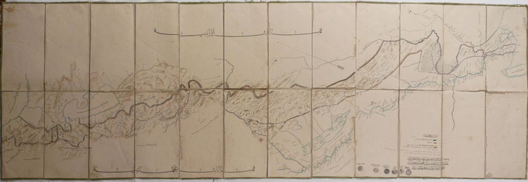 Item #408 [OTTOMAN - IRANIAN BORDER] [Large Folding Lithographed Map, Titled:] Map of the Ottoman-Iranian border [Compiled] by the Special Border Commission. 1325 R.