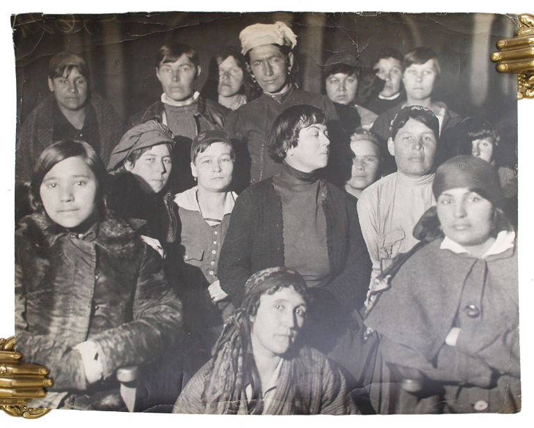 Item #658 [RUSSIAN FEMINISTS] Original photograph of Alexandra Kollontai and female delegates at the Conference of Oriental Women